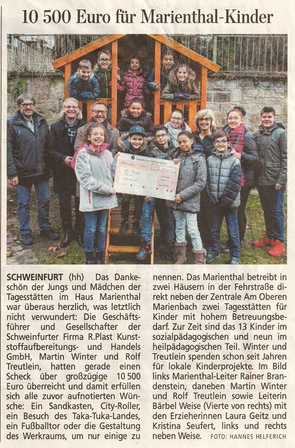 10 500 Euro für Marienthal Kinder